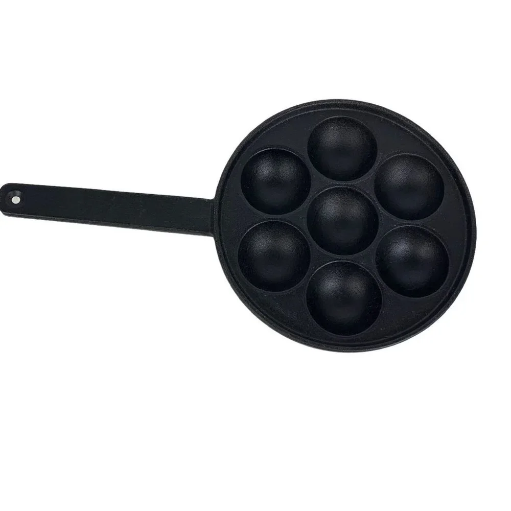 Cast‎ Iron Aebleskiver Pan 7 Holes Danish Cake Pancake Poacher Muffin